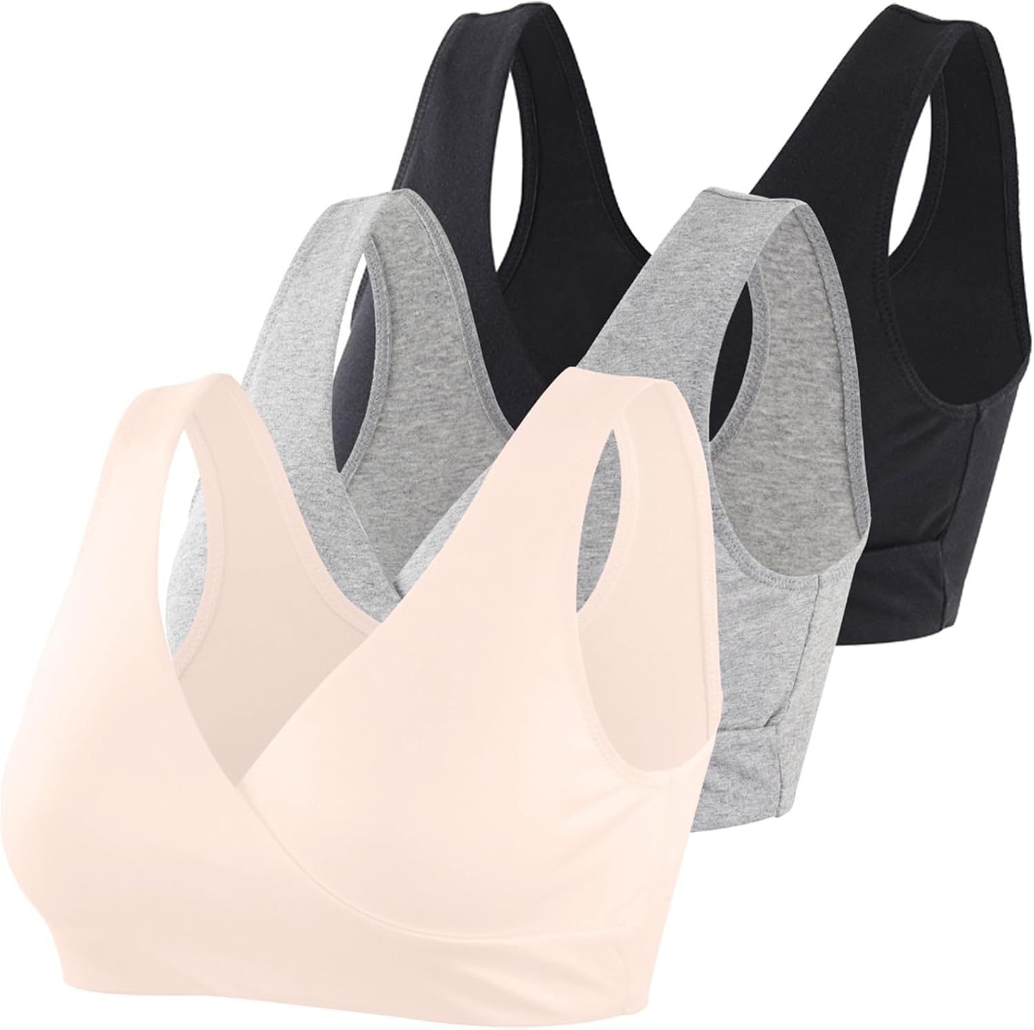 61UC4HFxsmL._AC_SL1500_.jpg Women's Cotton Wireless Sleep Bra for Nursing and Maternity - Image 1