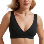 Maternity V Neck Nursing Bras - Wireless Sleep Breastfeeding Lounge Womens Pregnancy Bralette Comfy