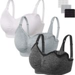Womens Seamless Sleep Nursing Bra,Breastfeeding Maternity Bra with Remove Bra Pads Extenders Pack of 3