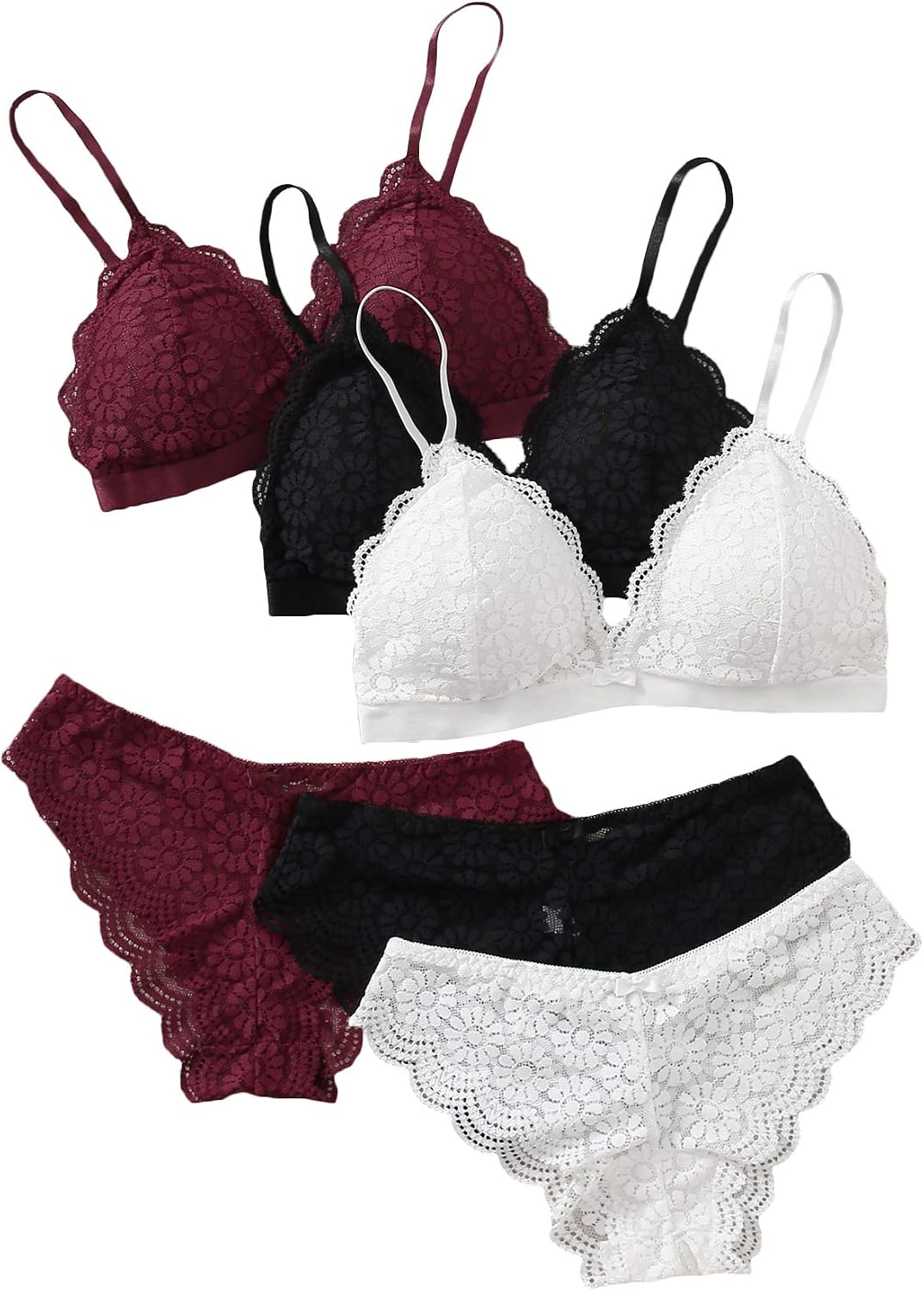 71Sp79zfxfL._AC_SL1500_.jpg Women Sexy Lingerie Set Lace Matching Bra and Panty Set - Image 1